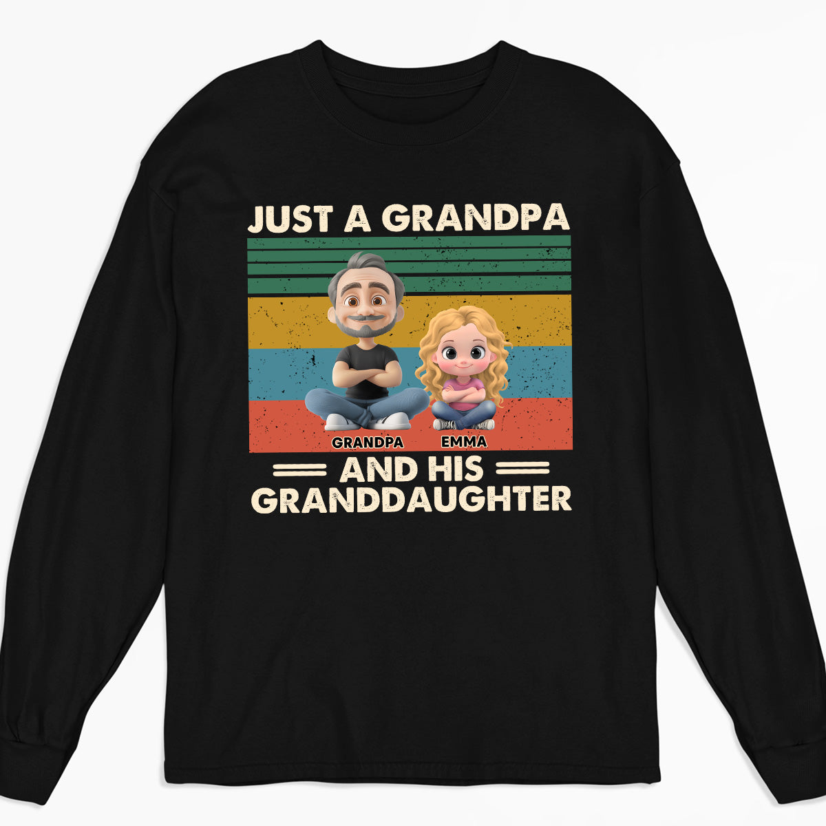 Grandpa And Grandkids - Personalized Custom Shirt