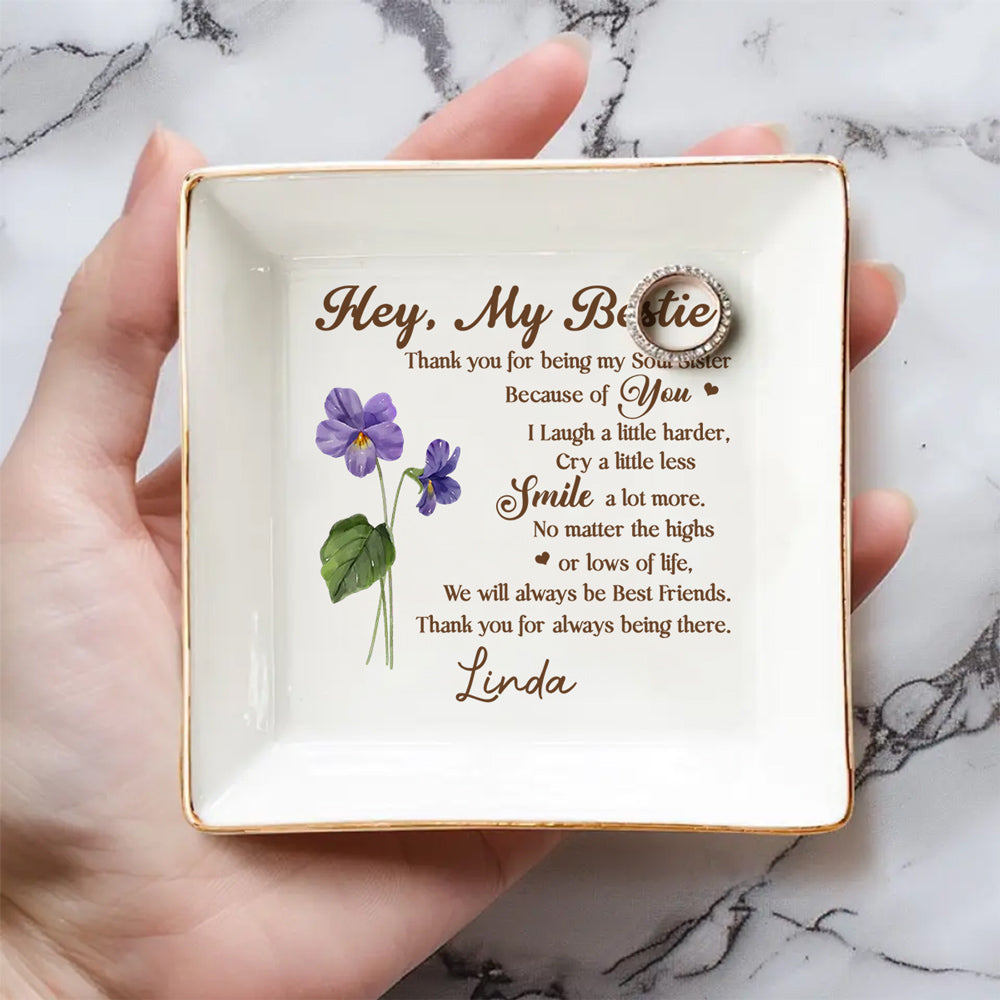 Hey My Bestie - Personalized Custom Jewelry Dish