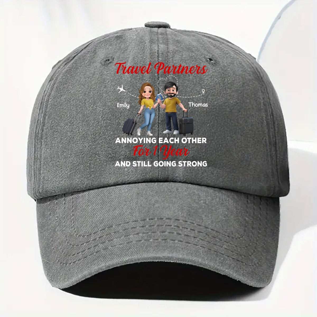 Travel Partners - Personalized Custom Vintage Washed Denim Cap