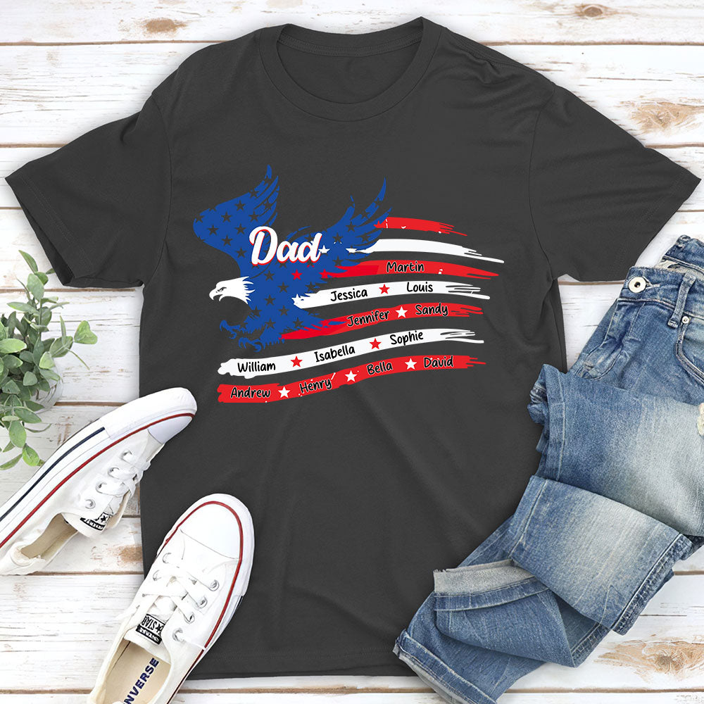 Papa American Flag - Personalized Custom Shirt