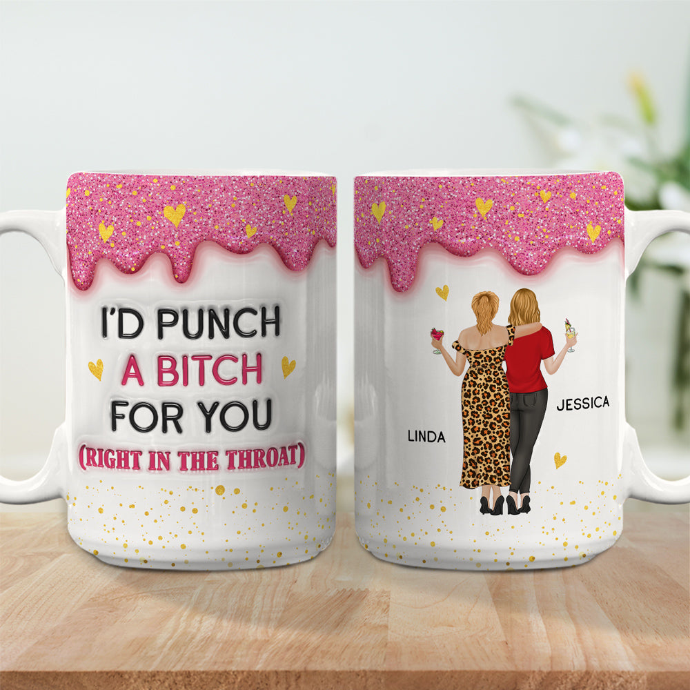 Twinkle Bestie Glitter - Personalized Custom 3D Inflated Effect Mug