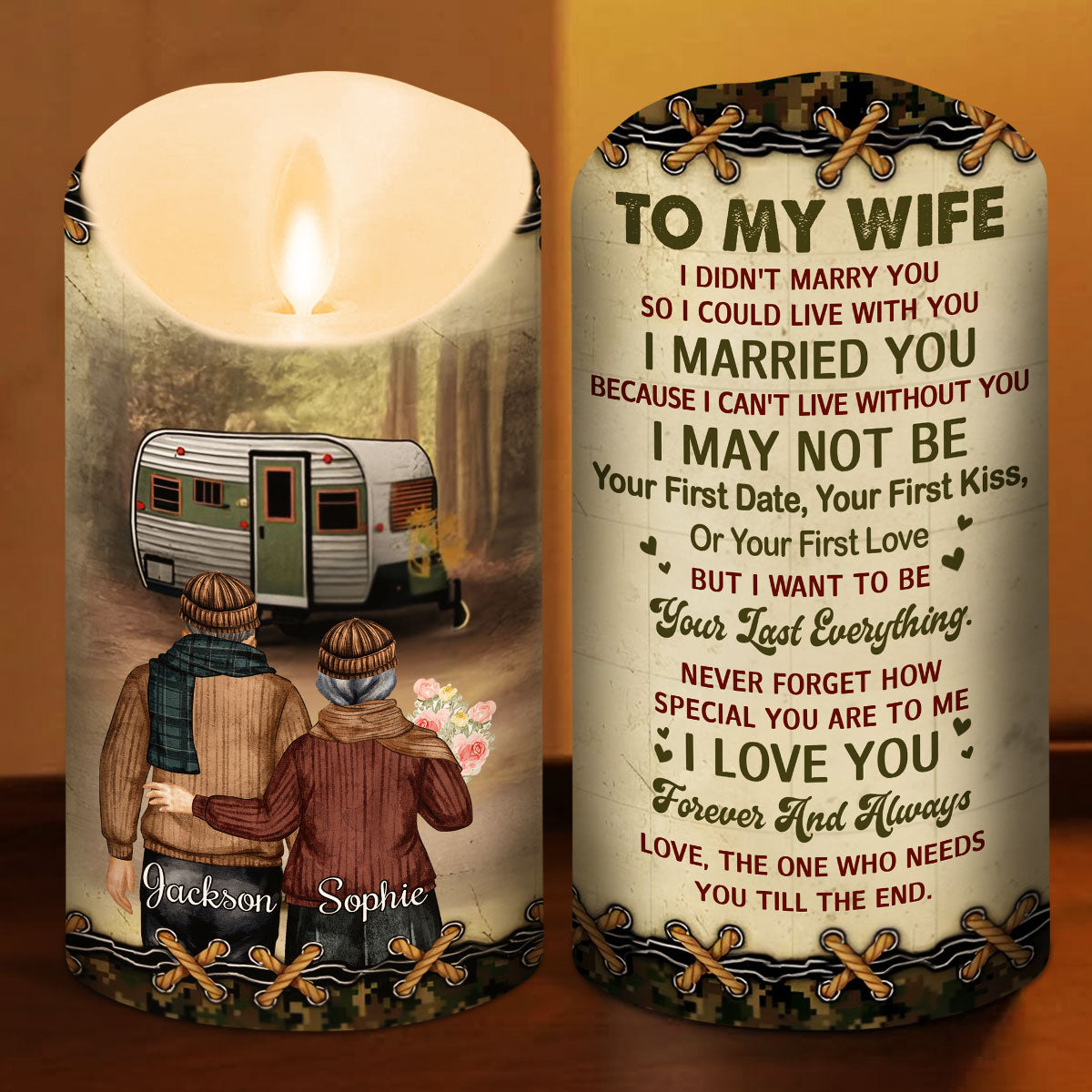 To My Wife I Cannot Live Without You - Personalized Custom LED Candle