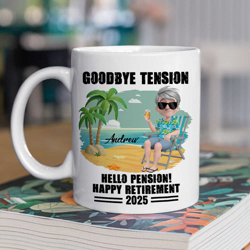 Goodbye Office Hello Paradise - Personalized Custom Coffee Mug