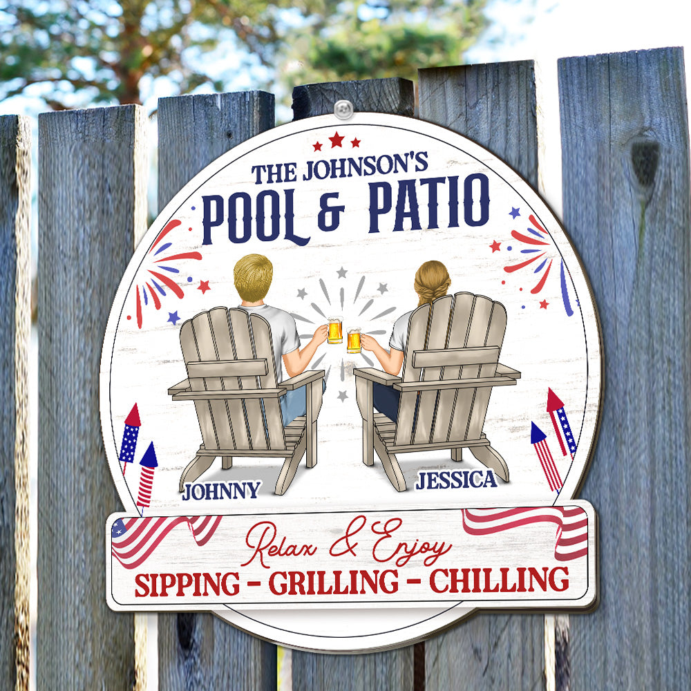 Relax And Enjoy - Personalized Custom Wood Sign