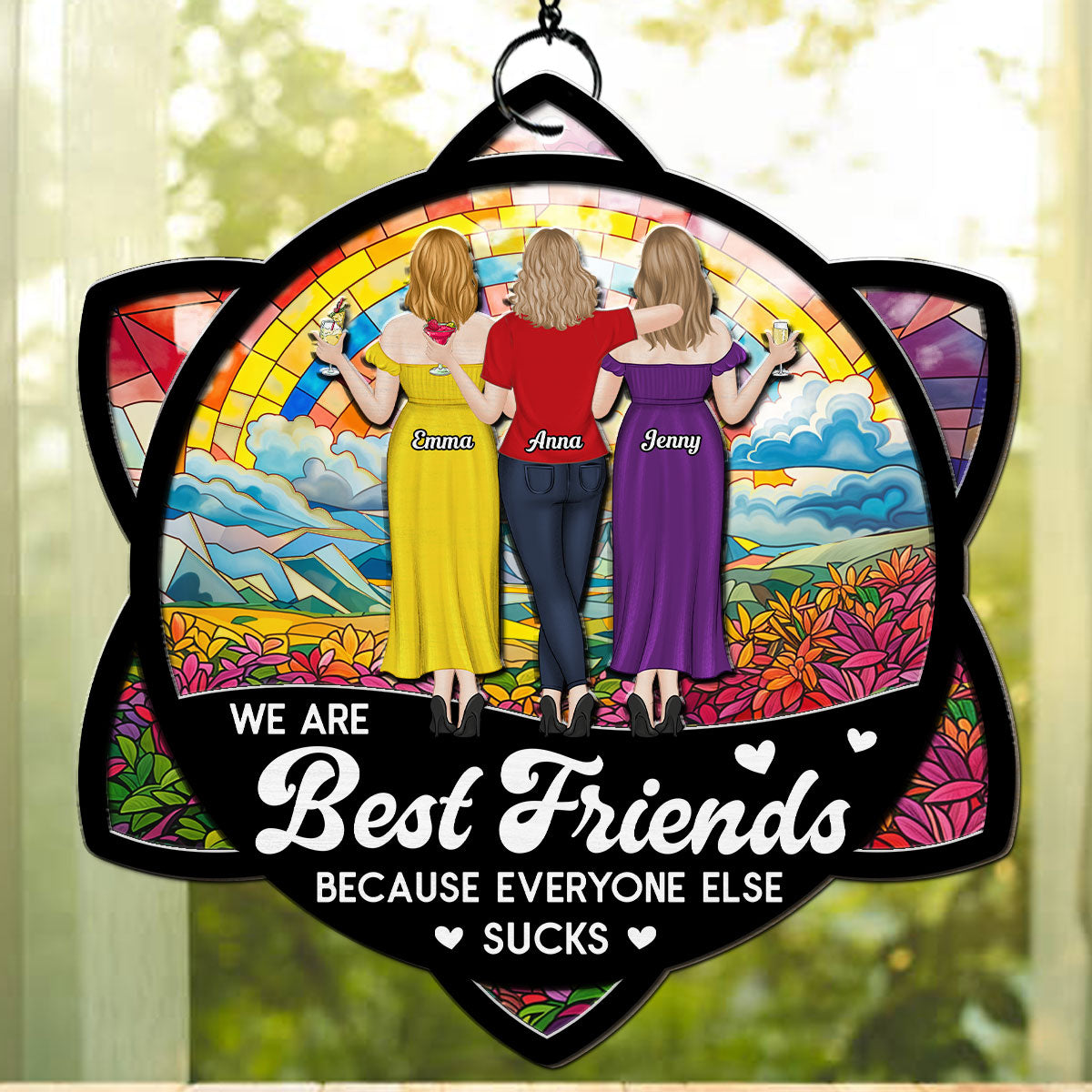 Forever Best Besties - Personalized Custom Suncatcher