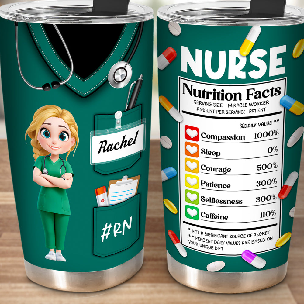 Nurse Nutrition Facts - Personalized Custom Tumbler