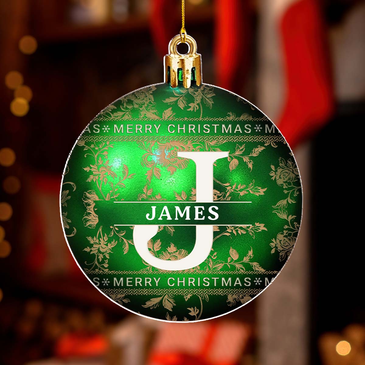 Merry Christmas With Name - Personalized Custom Acrylic Ornament