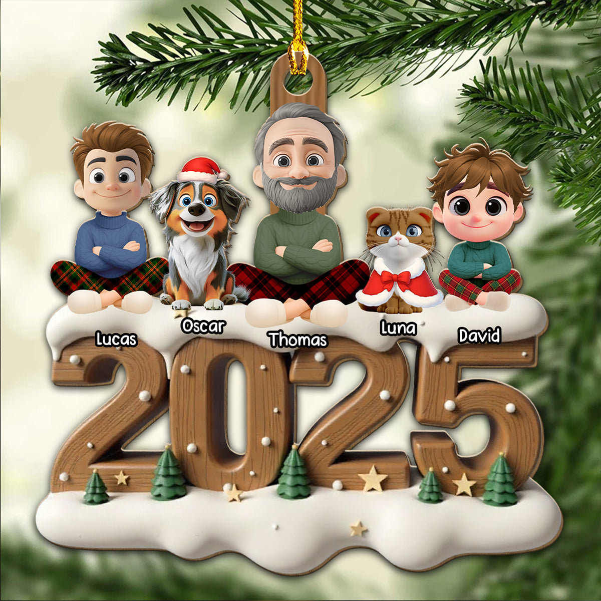 Family Now Onwards General Version - Personalized Custom 3D Effect Wood Ornament