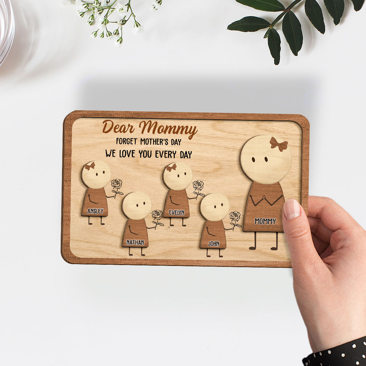 We Love You Everyday - Personalized Custom Wooden Plaque