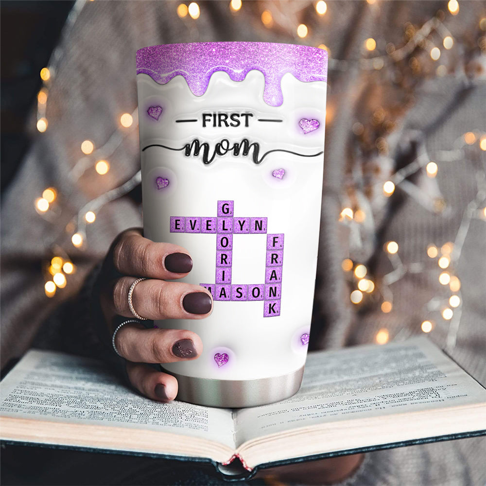 First Mom Now Grandma Crossword - Personalized Custom 3D Inflated Effect Tumbler