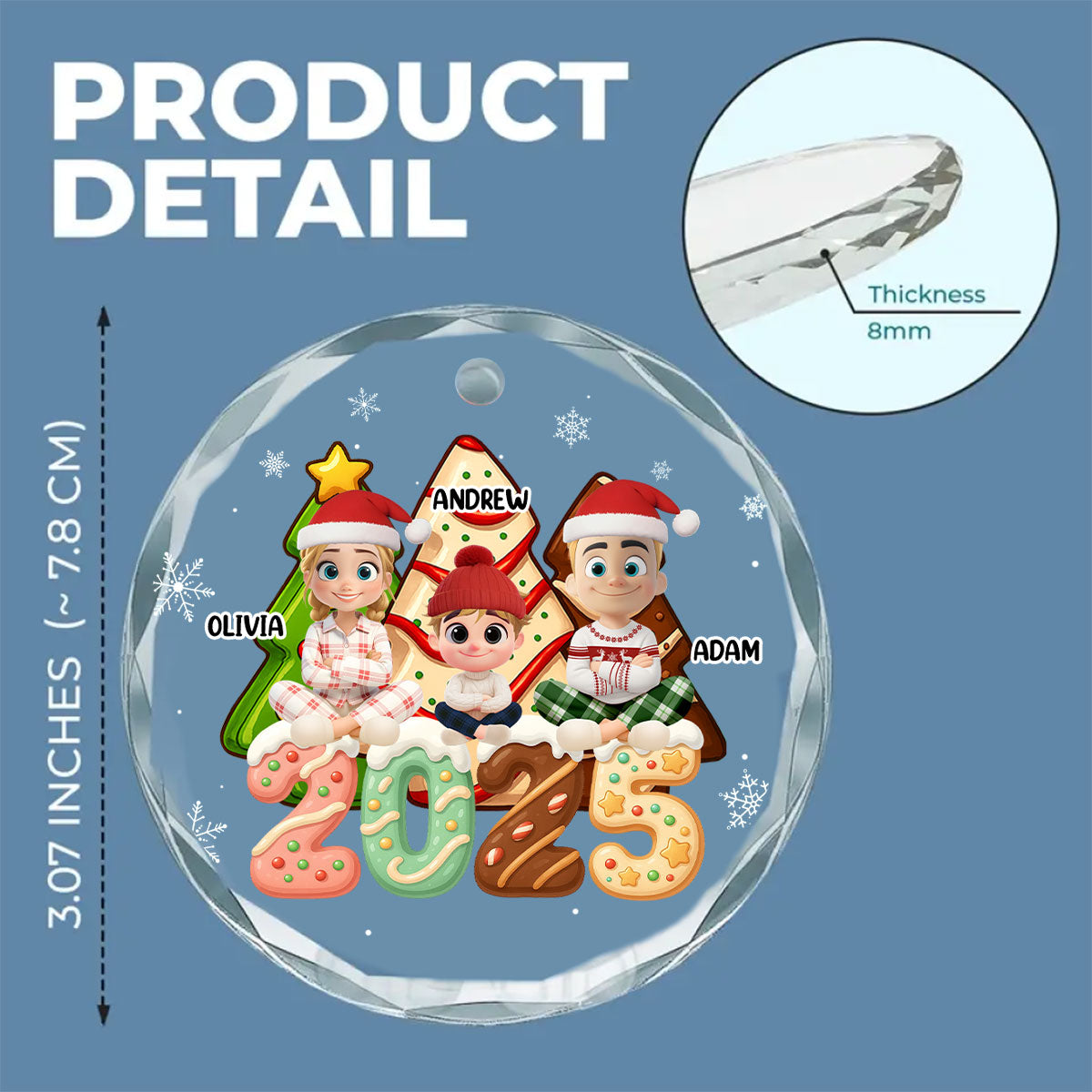 Family Cake - Personalized Custom Glass Ornament