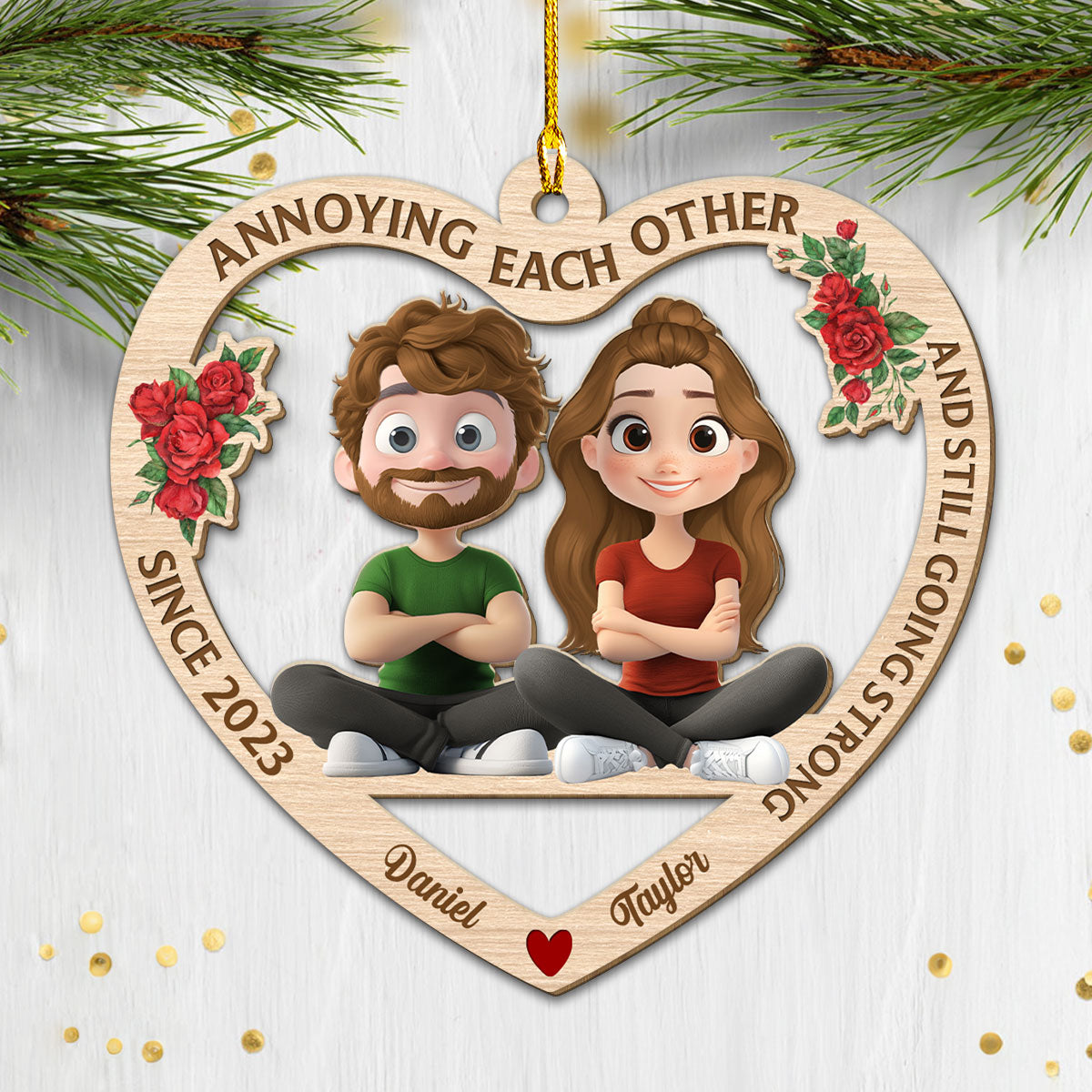 Eternal Love - Personalized Custom Wood Ornament