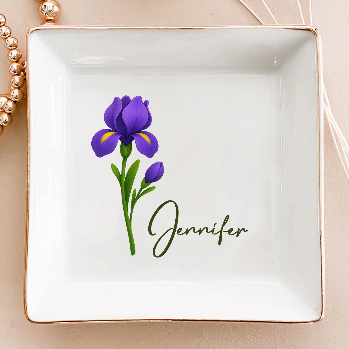 Friends Are Flowers That Never Fade 2 - Personalized Custom Jewelry Dish
