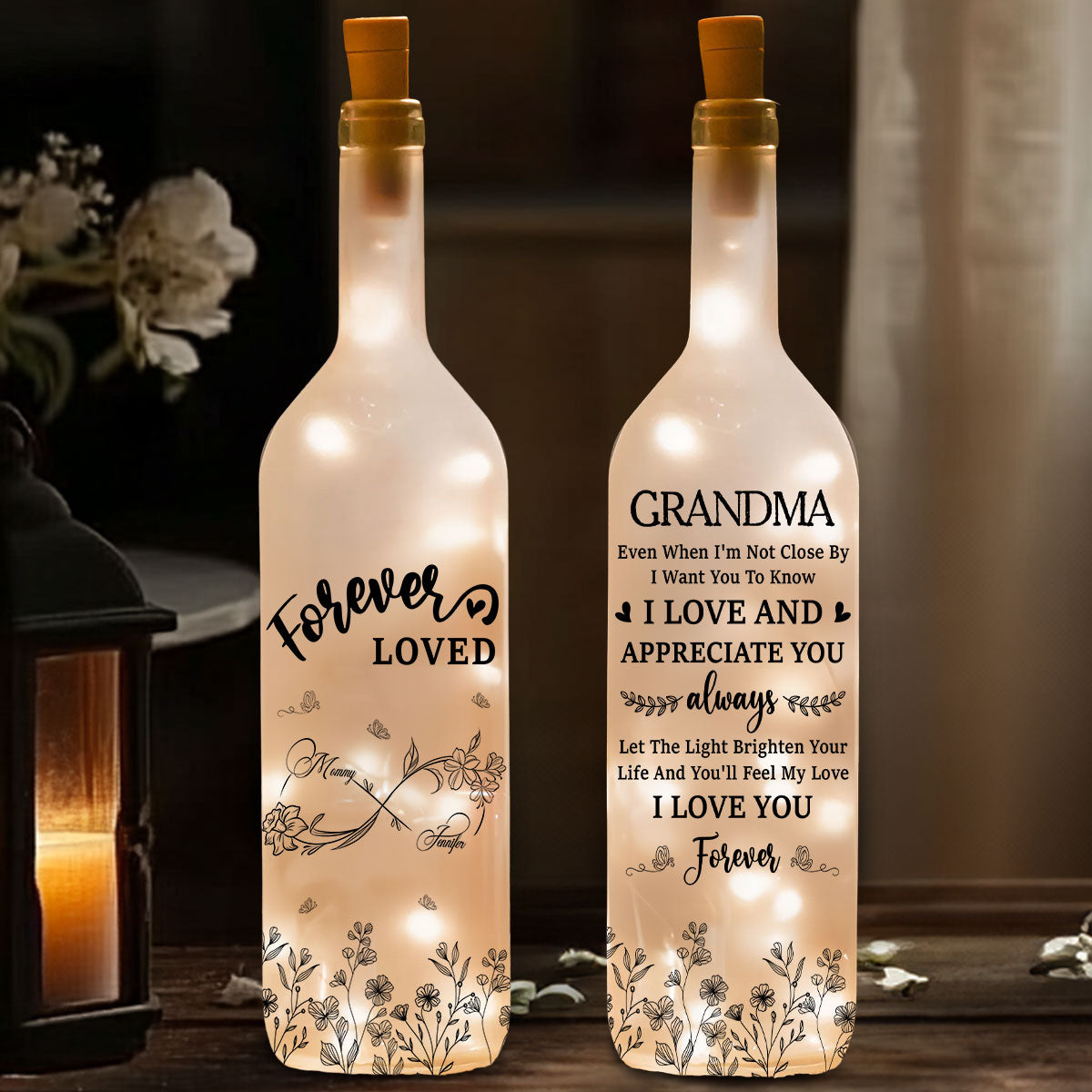 I Love And Appreciate You Always Mom - Personalized Custom Bottle Lamp