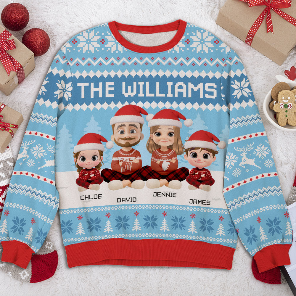Our Family Christmas Sweatshirt - Personalized Custom All-Over-Print Sweatshirt