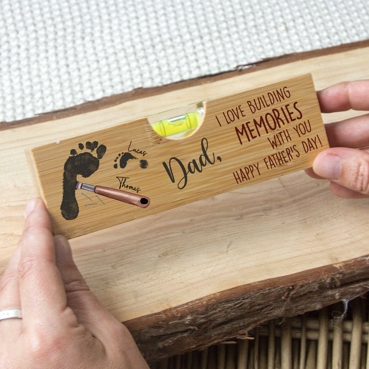 Building Memories With You - Personalized Custom Wooden Spirit Level Bottle Opener