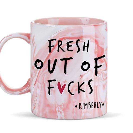 Fresh Out Of - Personalized Custom Pink Marble Mug
