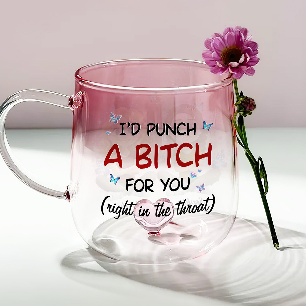 Real Talk Best Friend - Personalized Custom Pink Gradient Glass Mug