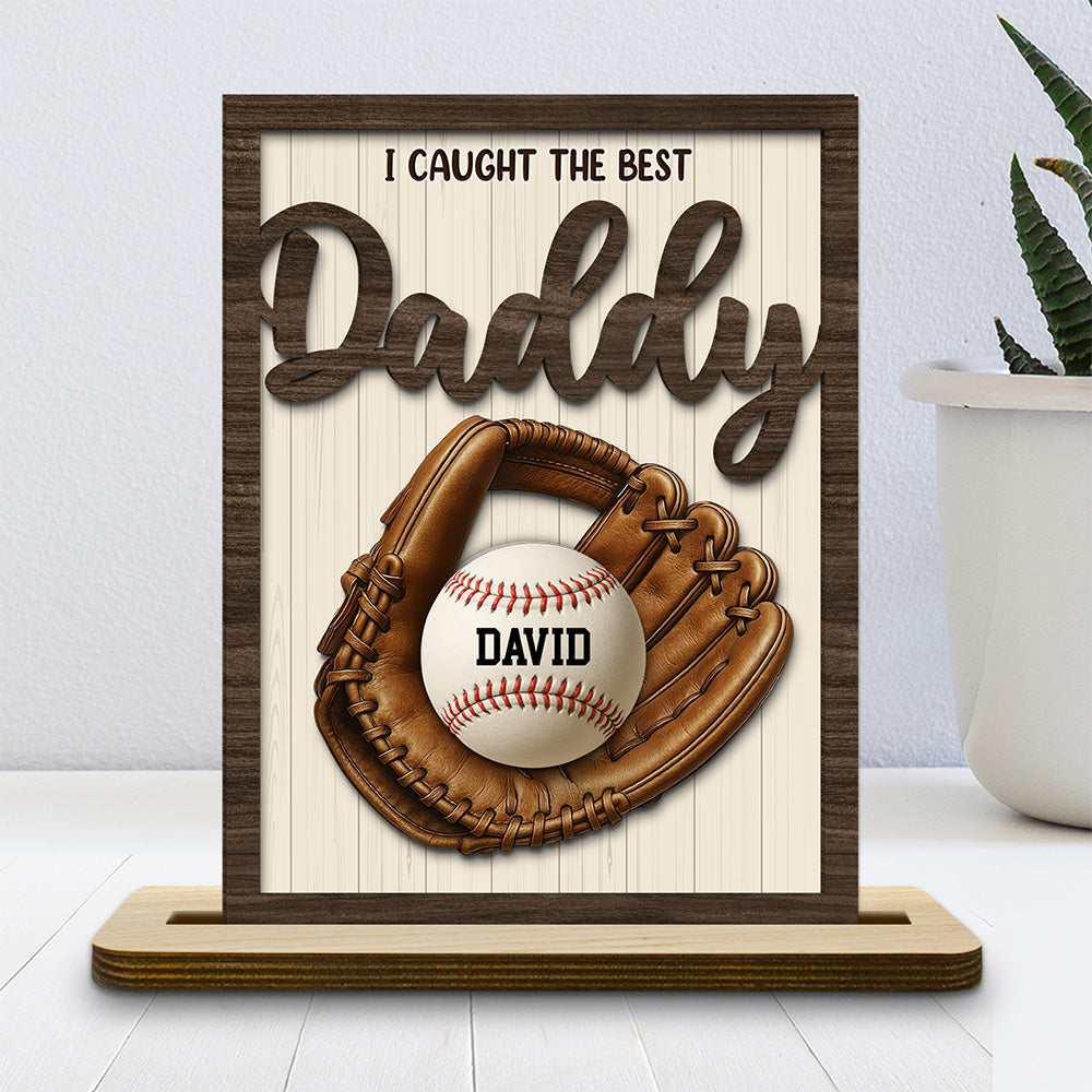 Our Best Daddy - Personalized Custom 2-Layer Wood Plaque With Flat Base