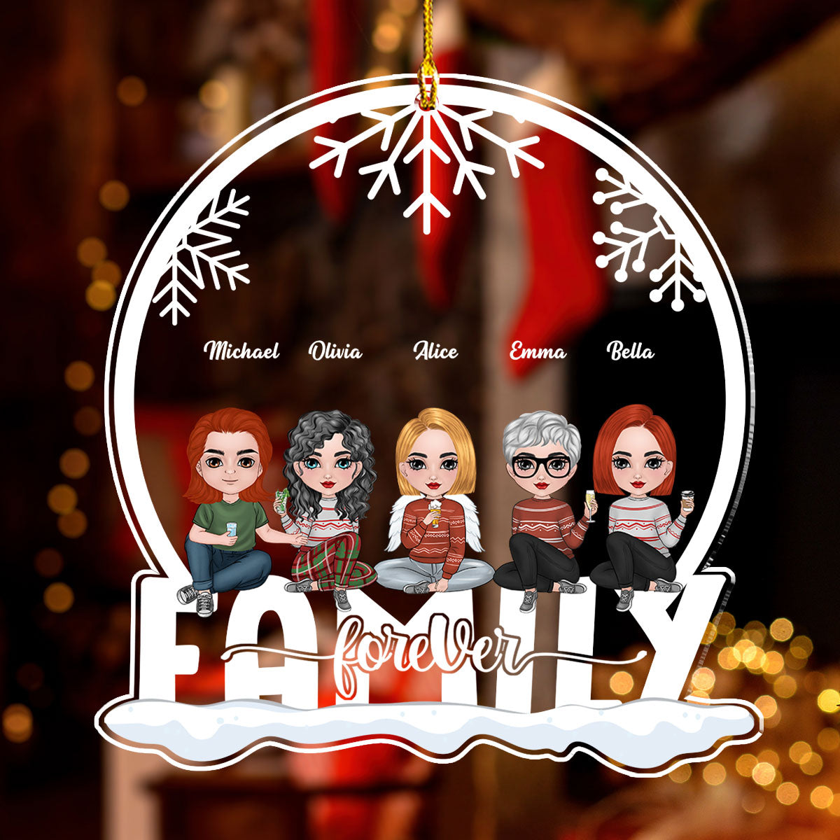 Siblings Forever - Personalized Custom Acrylic Ornament