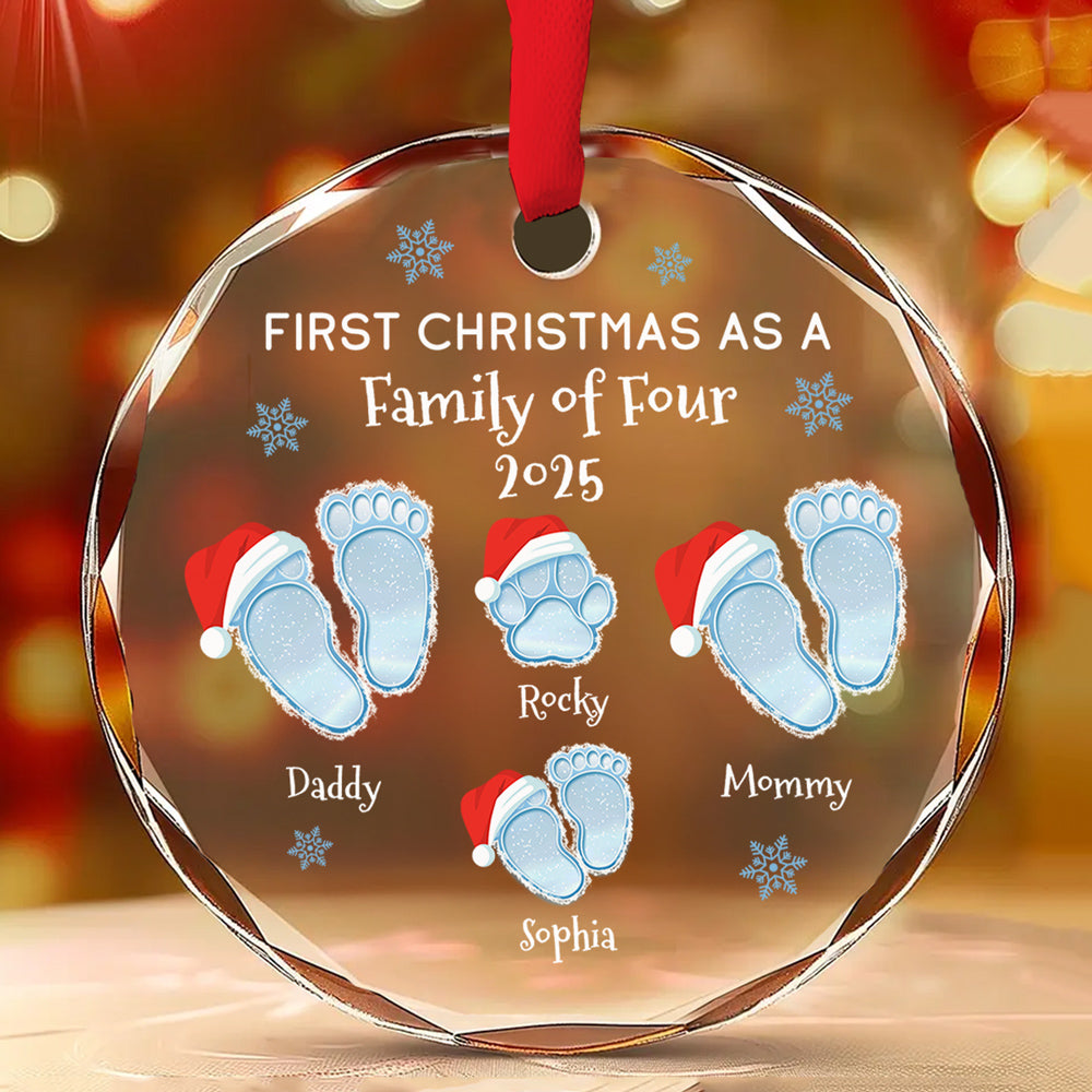 Noel Family - Personalized Custom Glass Ornament