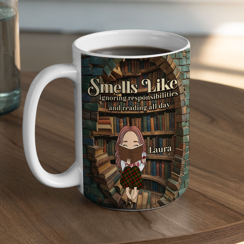 Avoiding Responsibilities, Enjoying Books - Personalized Custom Coffee Mug