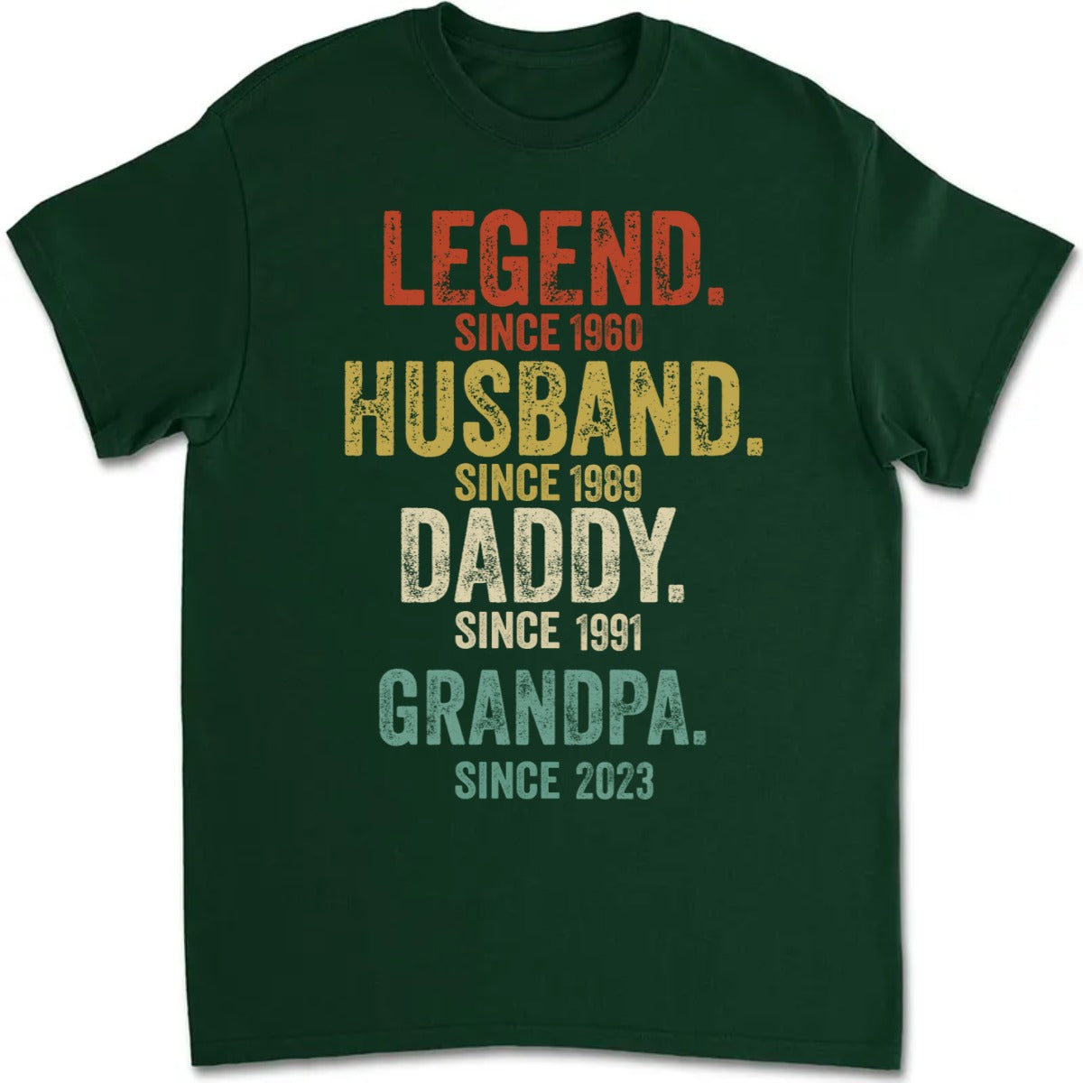 Legend Husband Dad Papa - Personalized Custom Fluorescent T-shirt