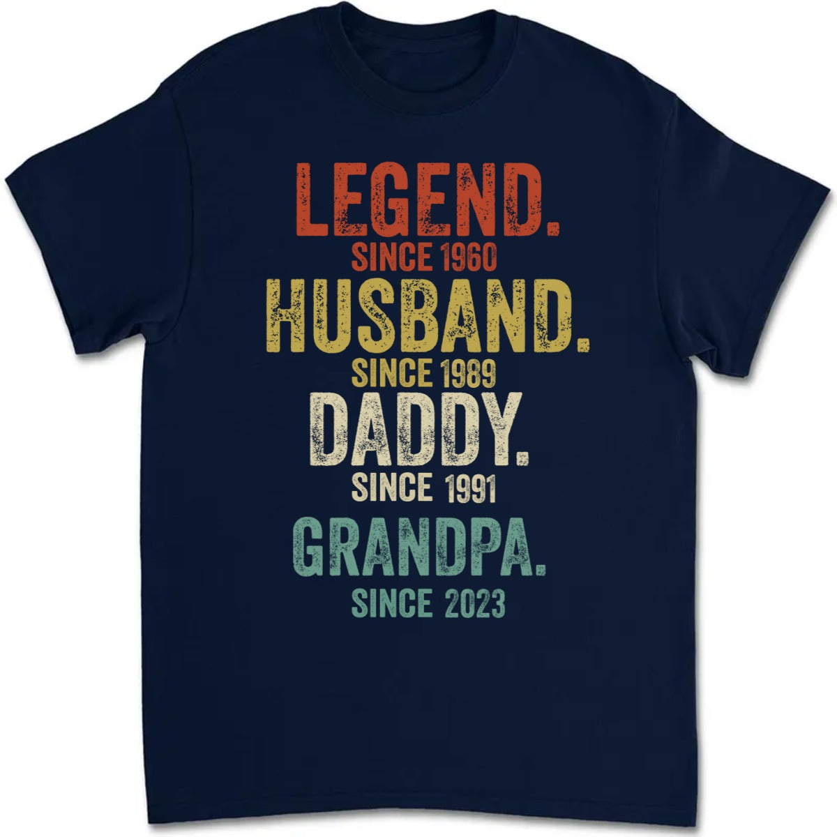 Legend Husband Dad Papa - Personalized Custom Fluorescent T-shirt