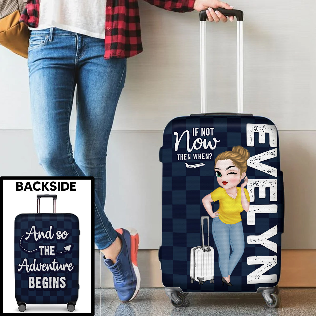 Travel Is My Therapy - Personalized Custom Luggage Cover