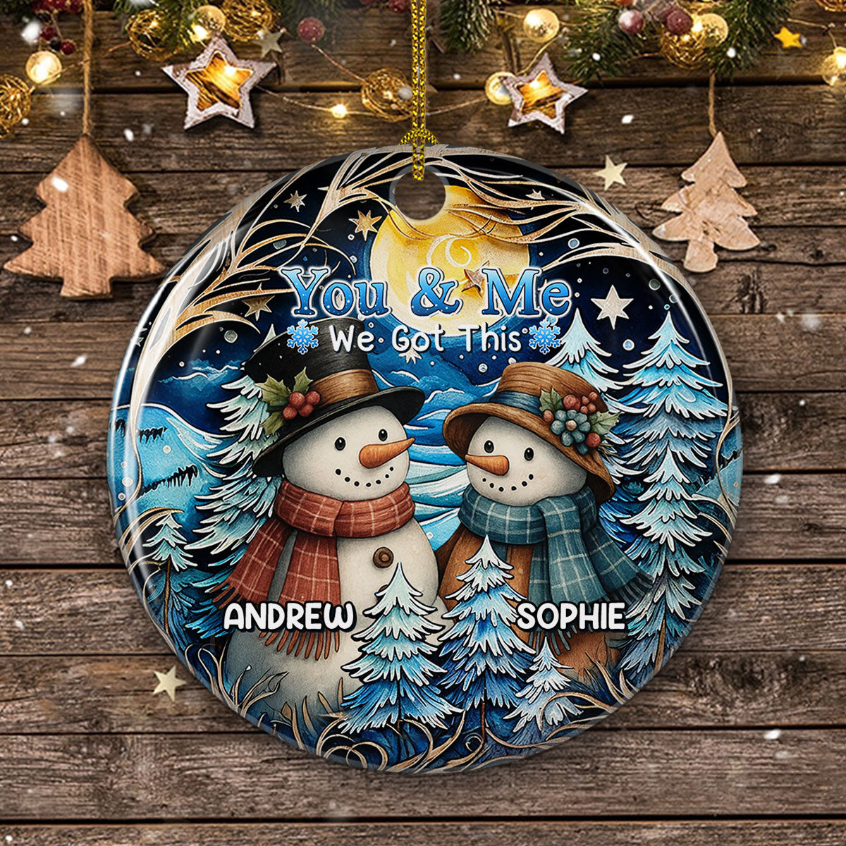 Timeless Winter Ornament - Personalized Custom Ceramic Ornament
