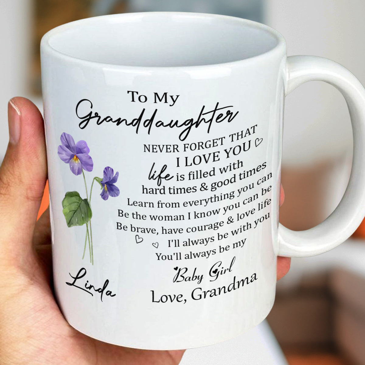 Never Forget Granddaughter - Personalized Custom Coffee Mug