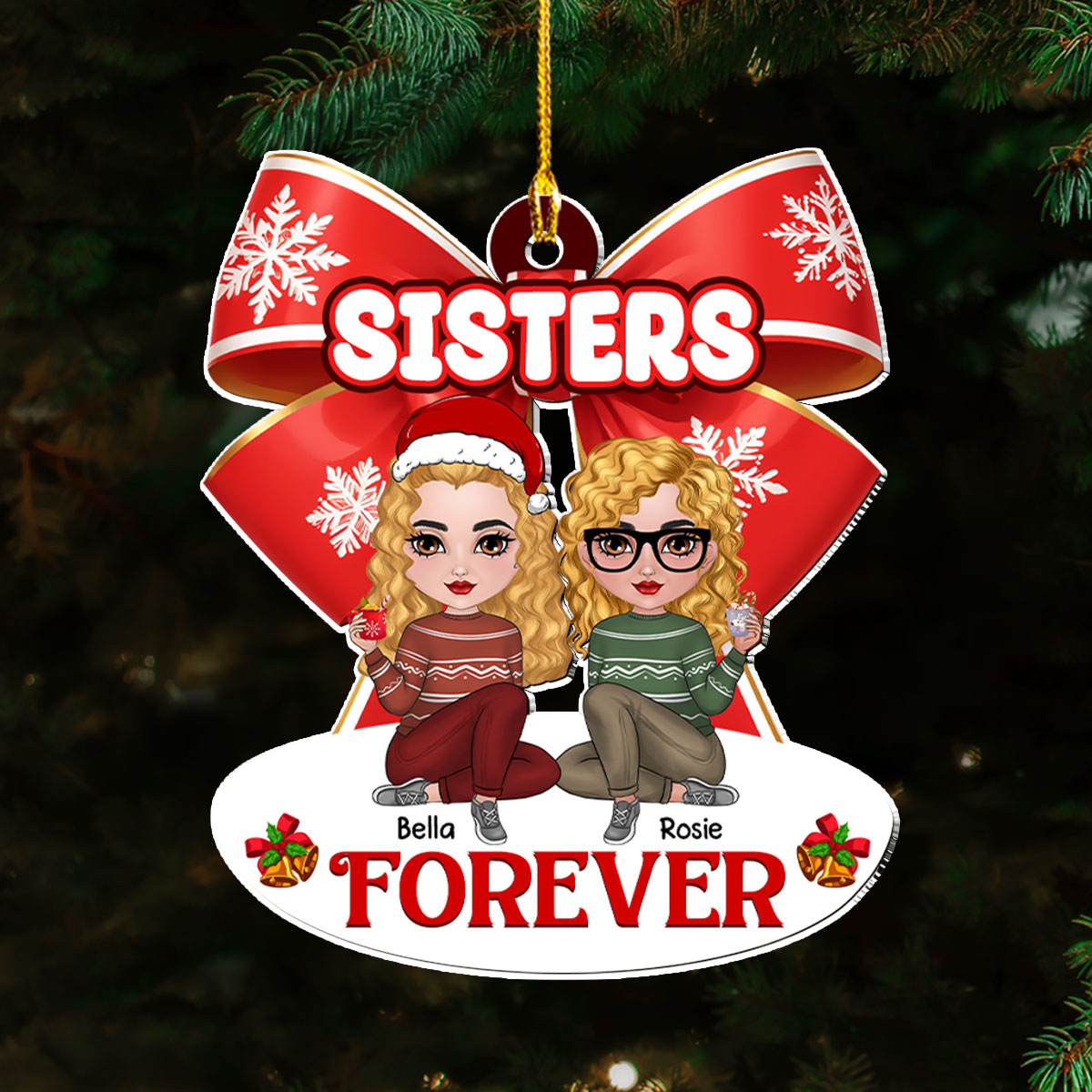 Besties Together - Personalized Custom Acrylic Ornament