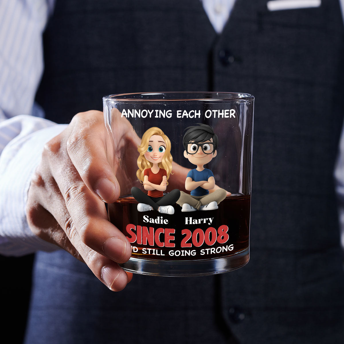 Together Forever - Personalized Custom Whiskey Glass