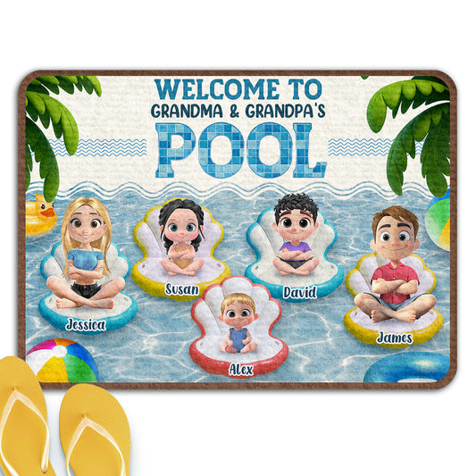Better At Grandma Pool - Personalized Custom Doormat