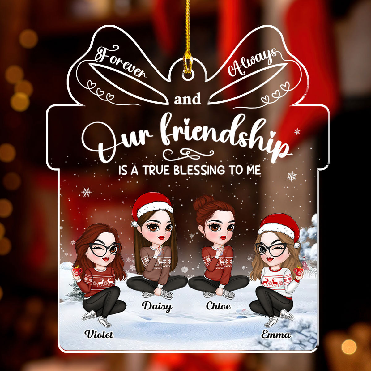 Our Friendship Is A True Blessing To Me - Personalized Custom Acrylic Ornament