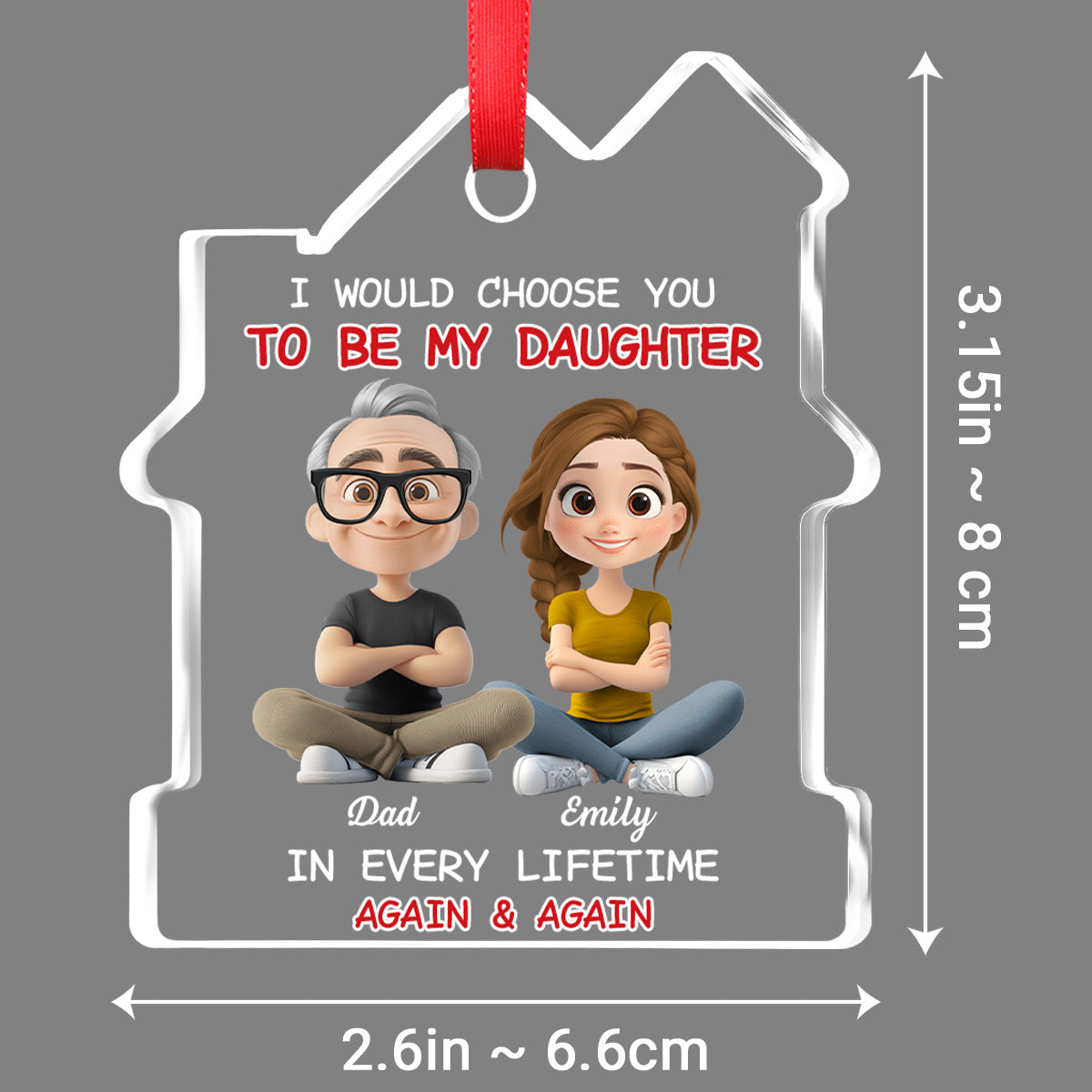 Always Choose You - Personalized Custom House Shaped Glass Ornament