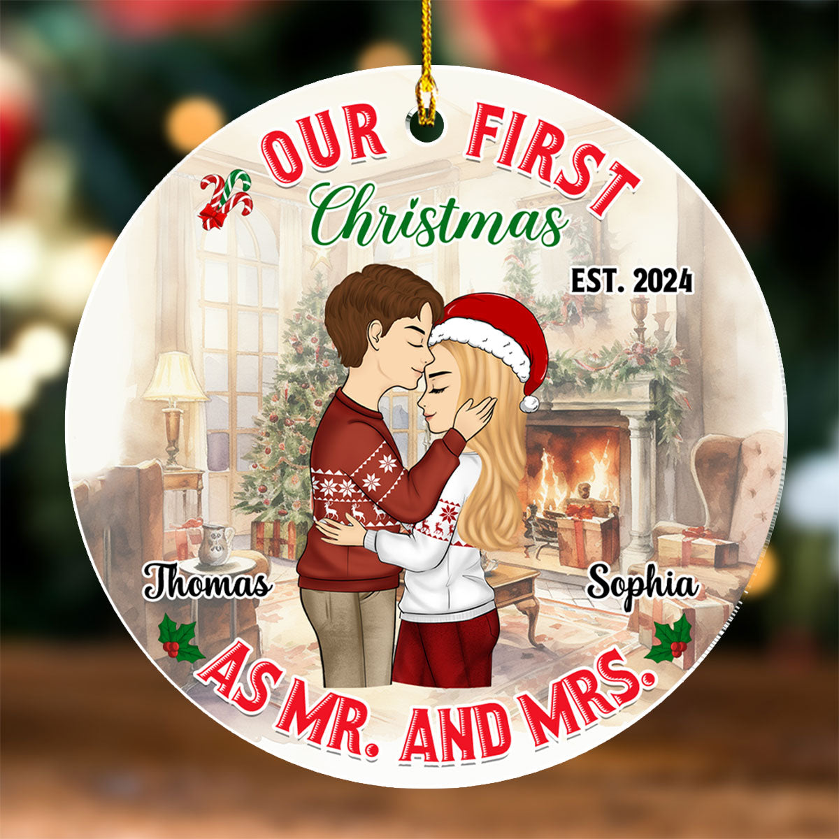Mr And Mrs - Personalized Custom Acrylic Ornament
