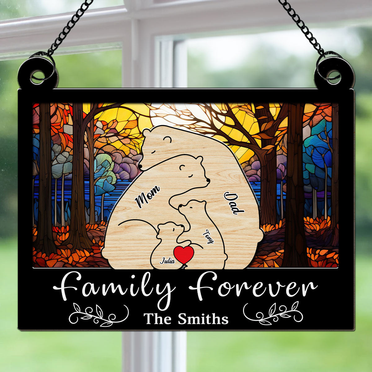 Bear Family - Personalized Custom Suncatcher
