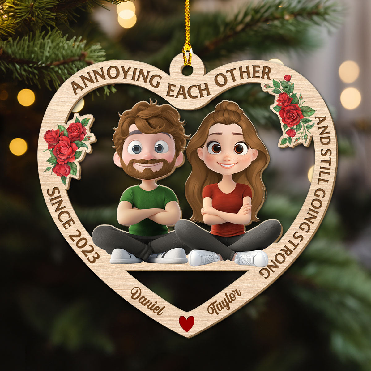 Eternal Love - Personalized Custom Wood Ornament