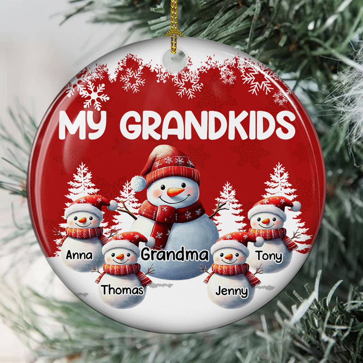 My Fav People Call Me Grandma - Personalized Custom Ceramic Ornament