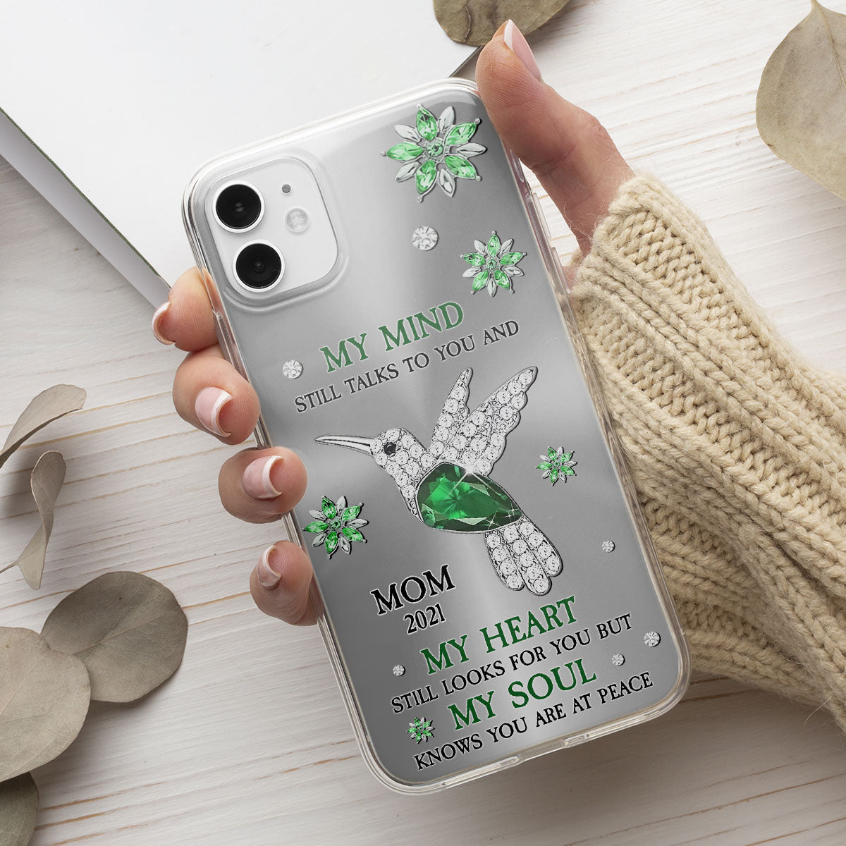 Cardinal Hummingbird My Mind My Heart My Soul - Personalized Custom Phone Case