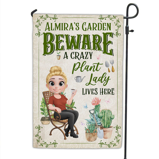Plant Lady Lives Here - Personalized Custom Flag