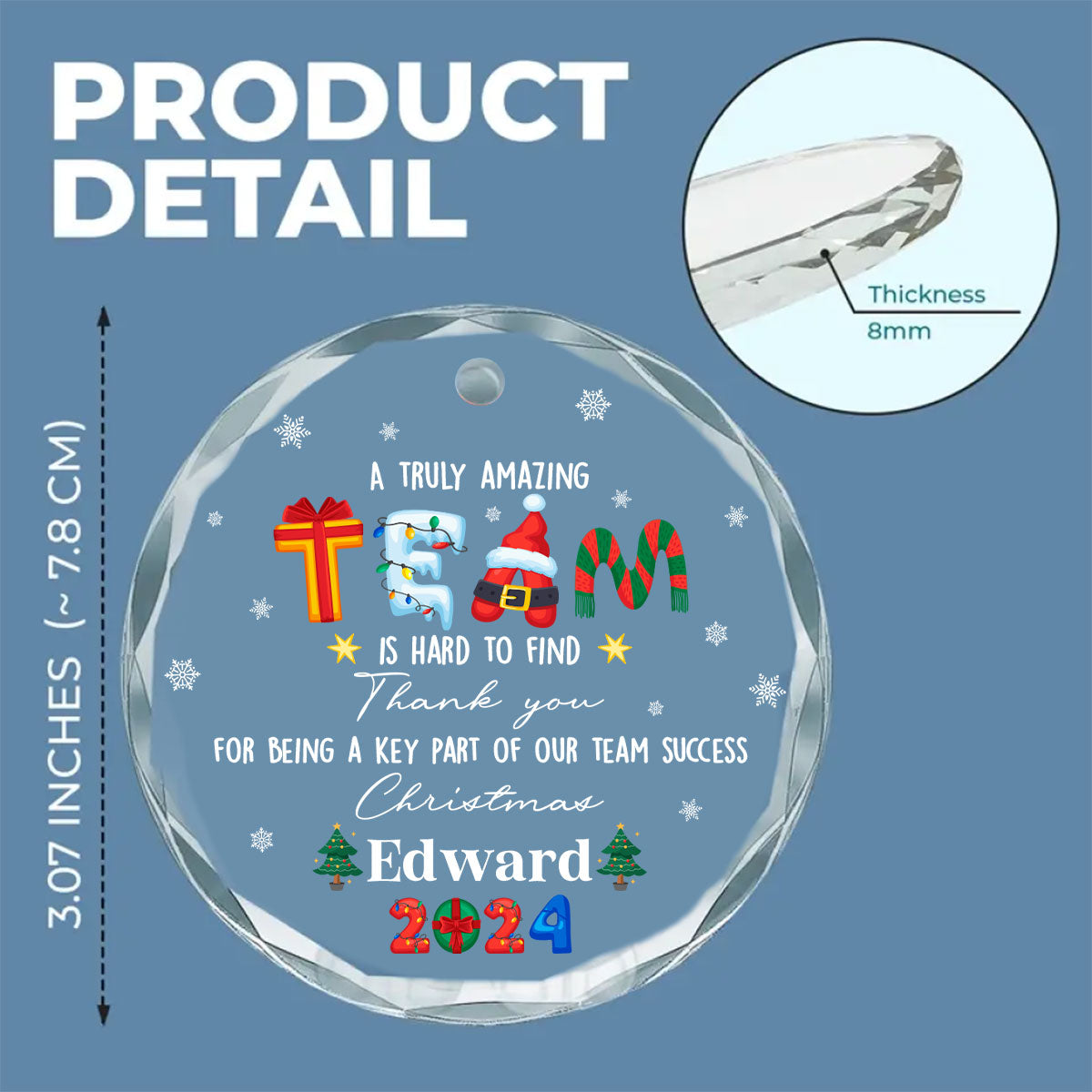 A Truly Amazing Team - Personalized Custom Glass Ornament