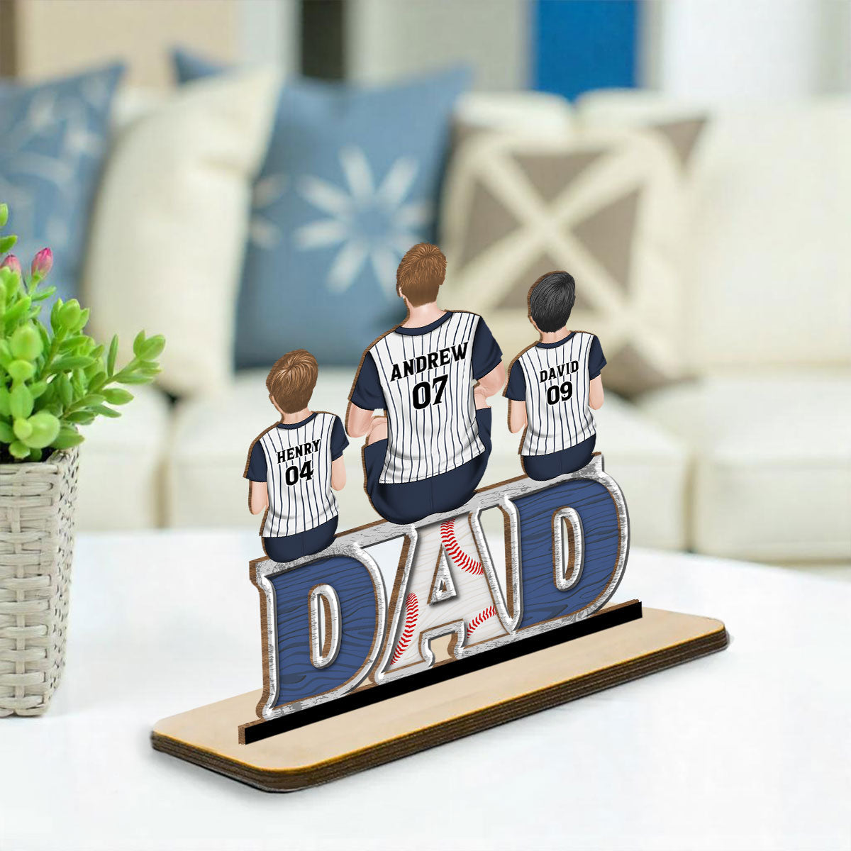 Champions From Daddy Love - Personalized Custom 2-Layer Wood Plaque With Flat Base