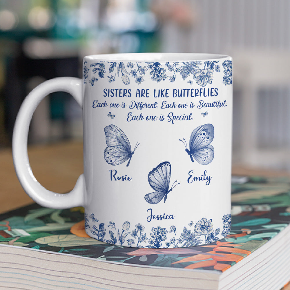 Sisters Make Life More Beautiful - Personalized Custom Coffee Mug