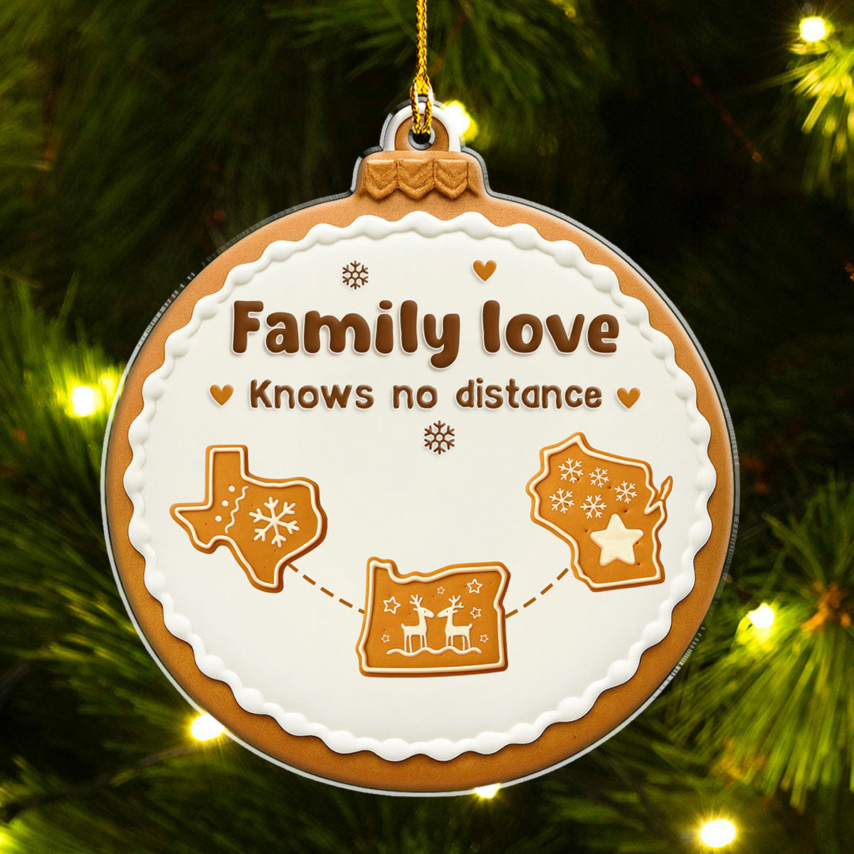 Family In My Heart - Personalized Custom Acrylic Ornament