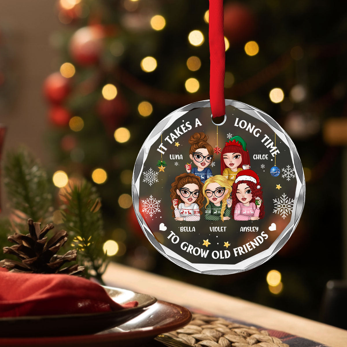 It Takes A Long Time To Grow An Old Friend Christmas - Personalized Custom Glass Ornament
