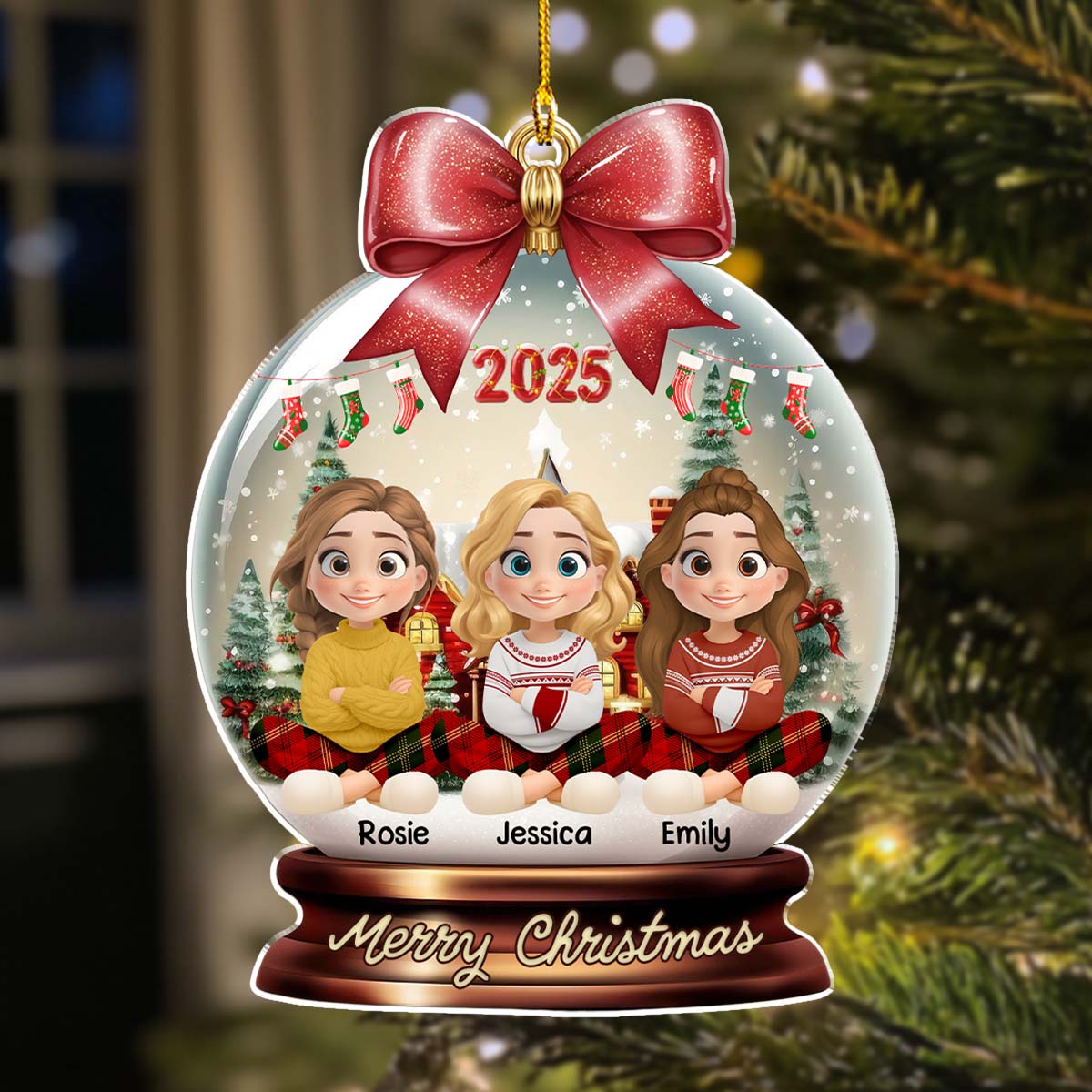 Merry Christmas My Besties 2025 - Personalized Custom Acrylic Ornament