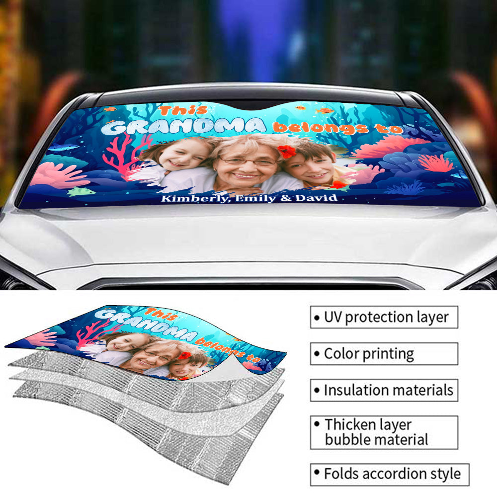 Grandma Turtle Photo - Personalized Custom Car Sunshade