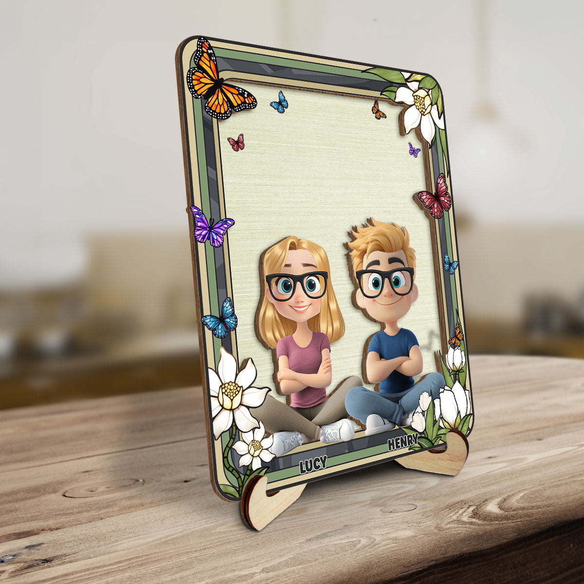 Beautiful Flower For Mom - Personalized Custom Wooden Plaque